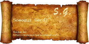 Somogyi Gerő névjegykártya